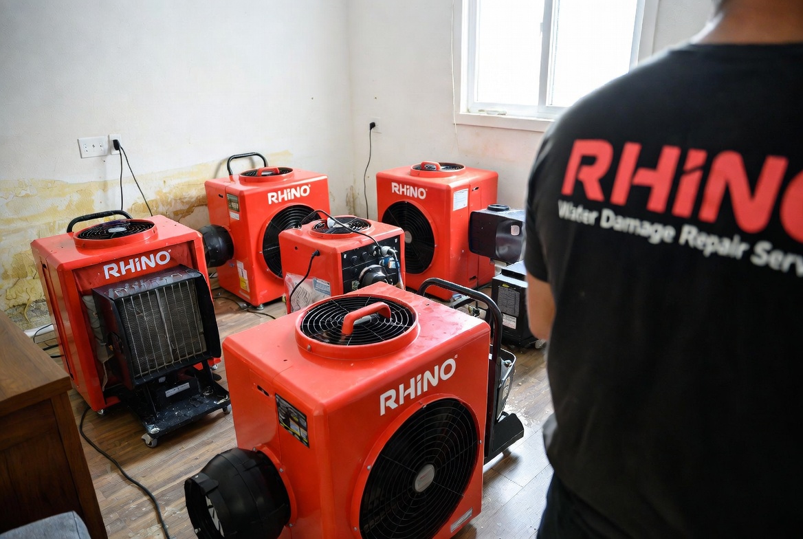 Rhino dehumidifiers used for structural drying in Houston homes