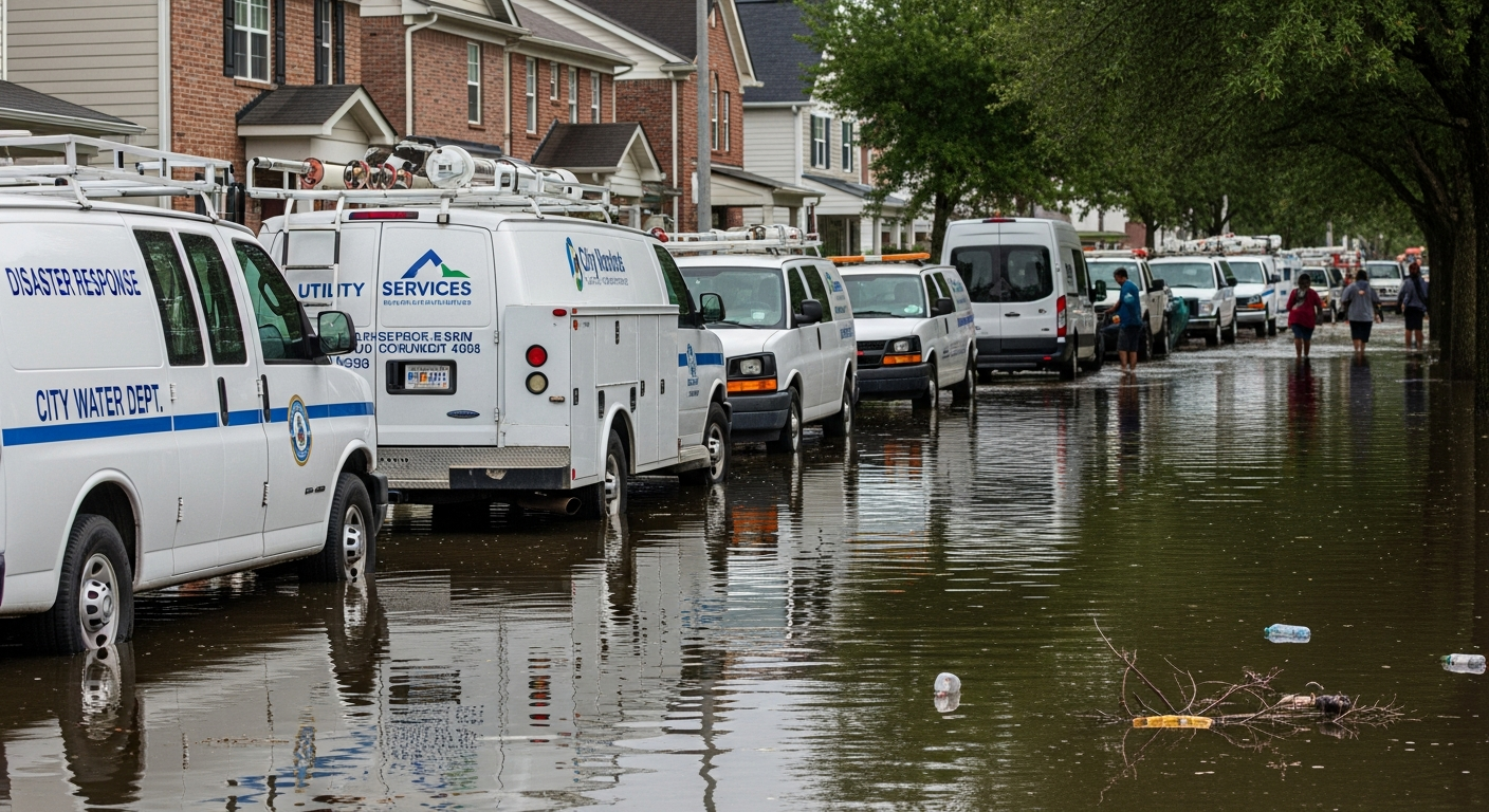 Rhino Water Damage service vans fleet Houston